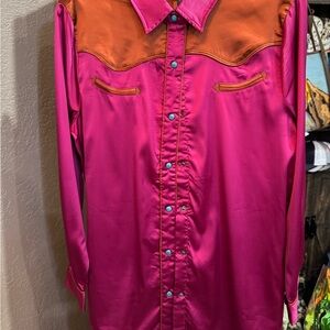 Vibrant Pink and Orange Blouse